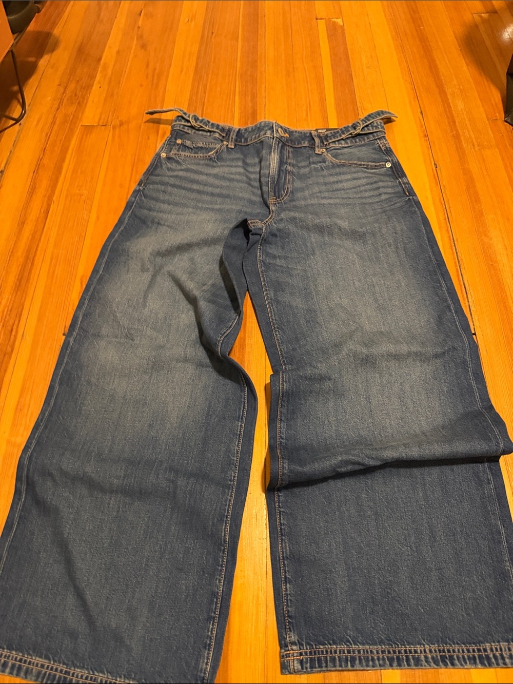 American Eagle Outfitters Wide Leg Blue Jeans
